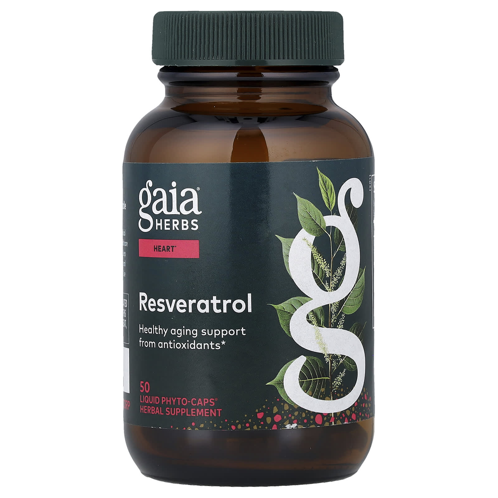 Ресвератрол Gaia Herbs, оттенок 50 Liquid Phyto-Caps®, жидкая форма