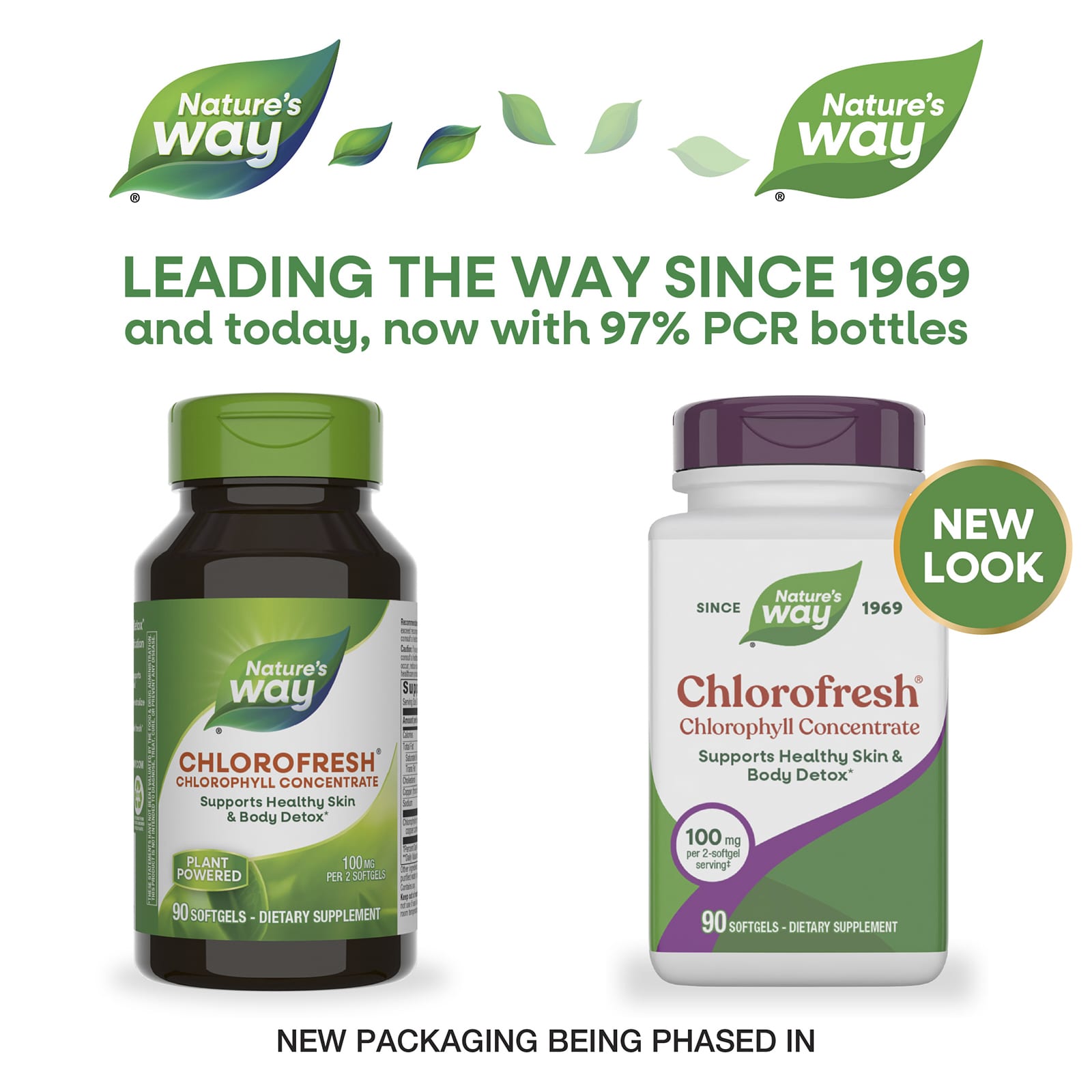 Хлорофилл Nature's Way Chlorofresh® Concentrate, 50 мг, 90 мягких капсул