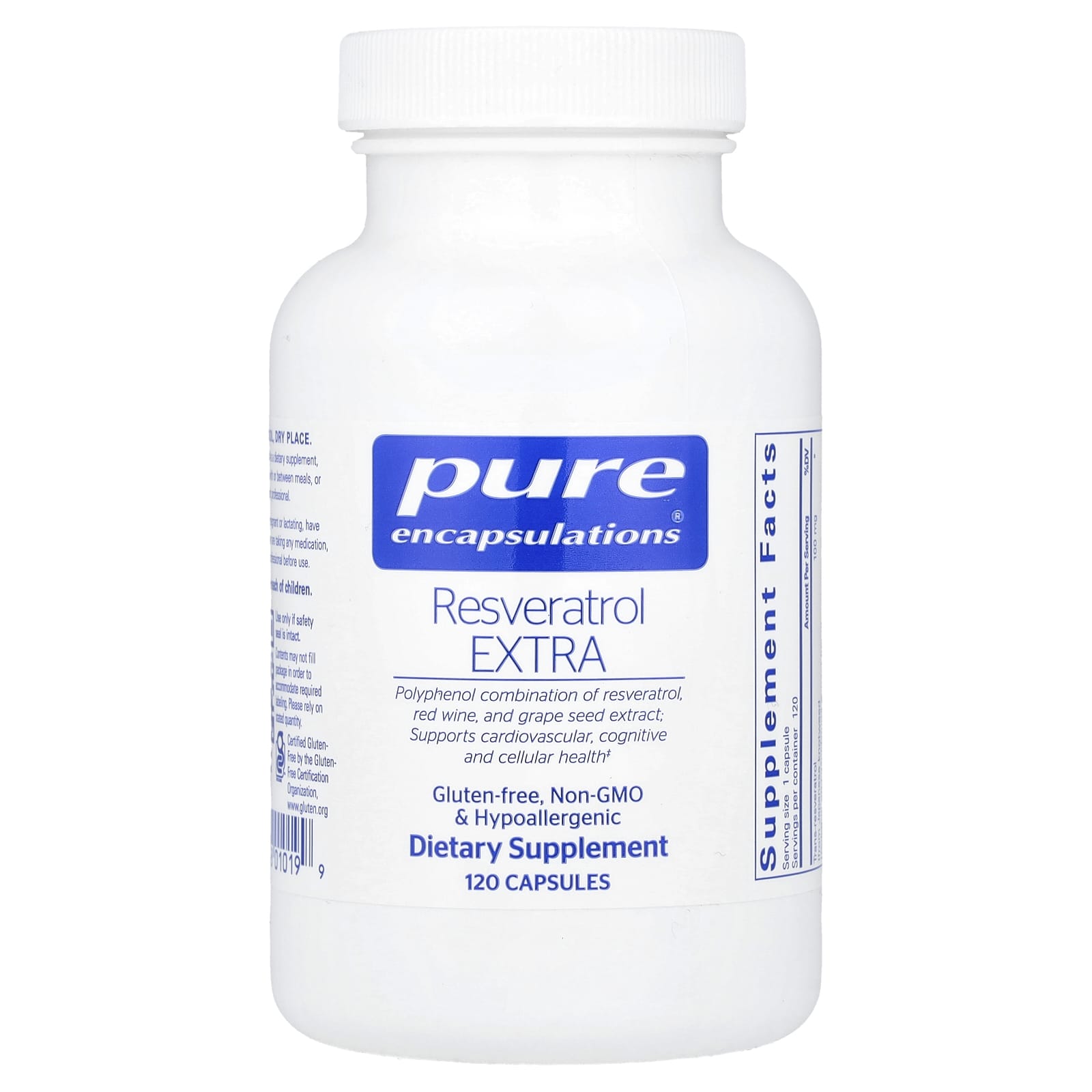 Ресвератрол Pure Encapsulations Extra, 120 капсул