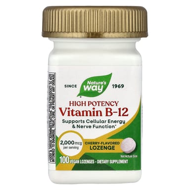 Витамин B12 Nature's Way, вкус Cherry, 100 пастилок