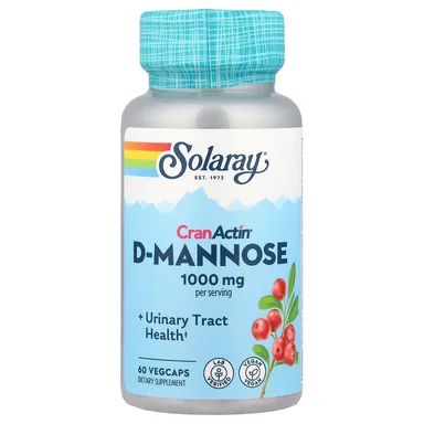 Фото товара: D-манноза Solaray CranActin® D-Mannose, 60 растительных капсул