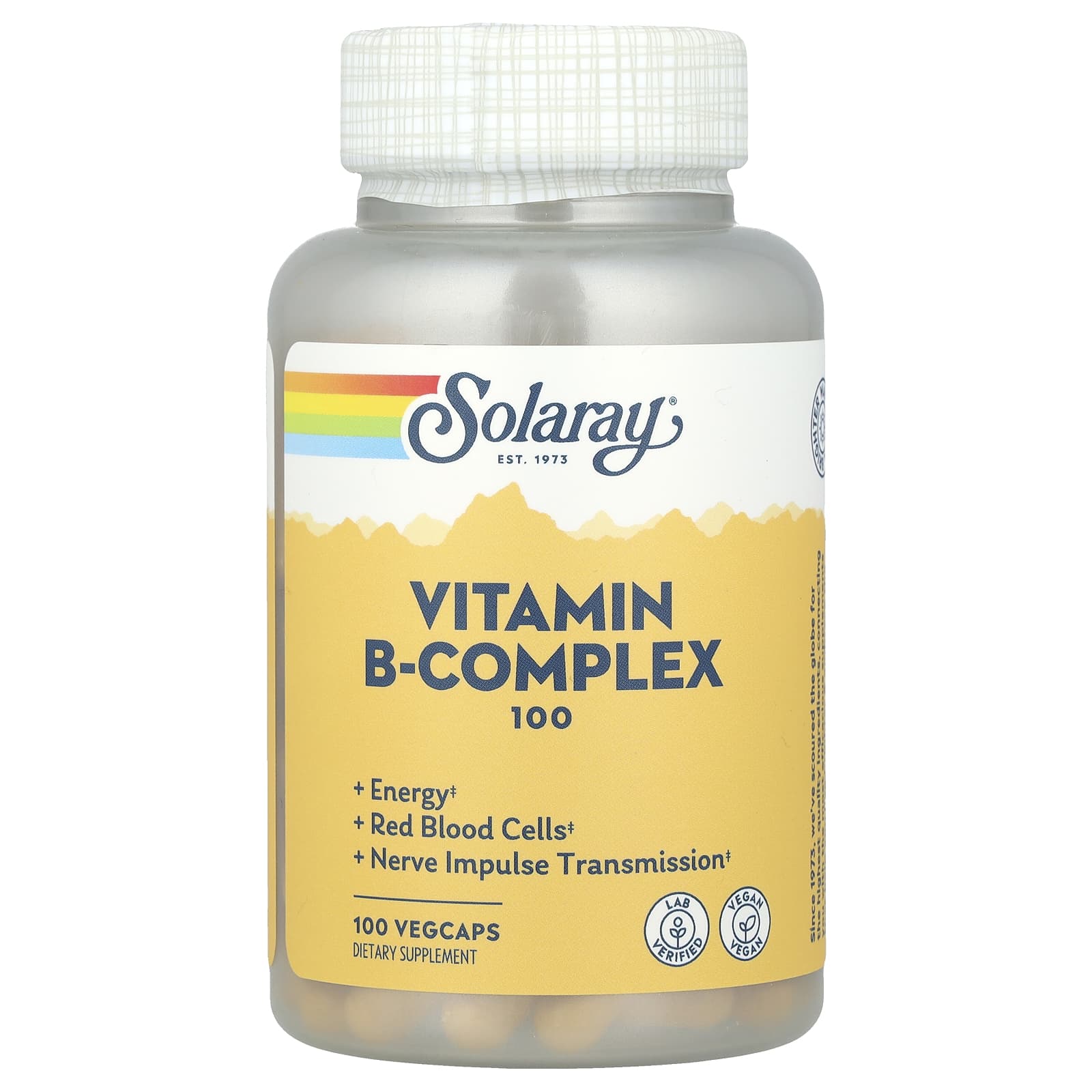 Комплекс витаминов B Solaray Vitamin B-Complex 100, 100 растительных капсул