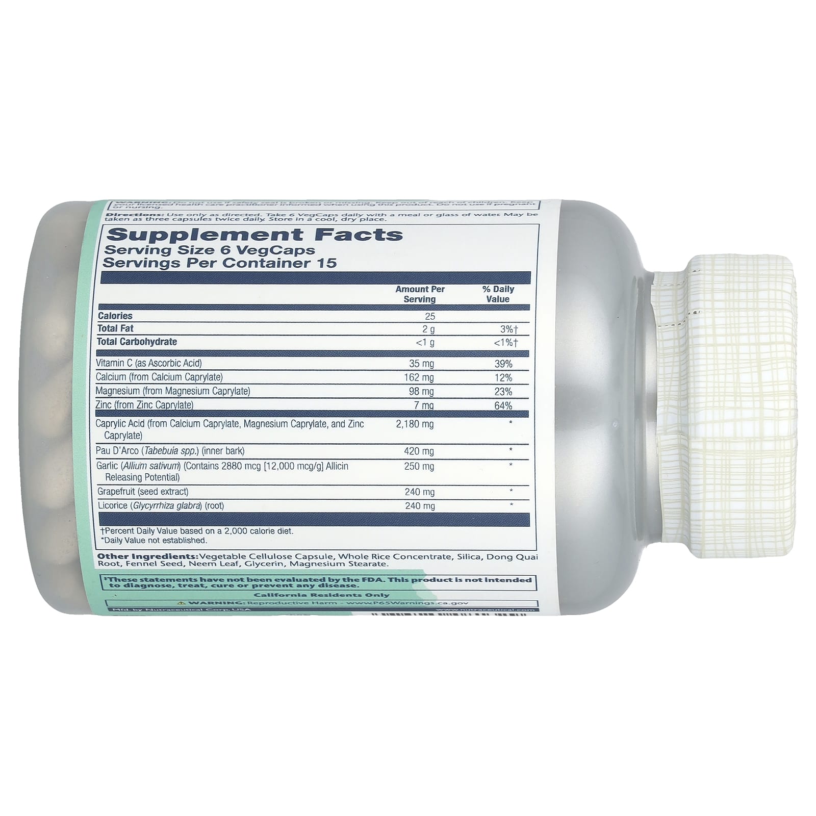 Комплекс Candida/Yeast Support Solaray Yeast-Cleanse™, 90 растительных капсул — фото 2