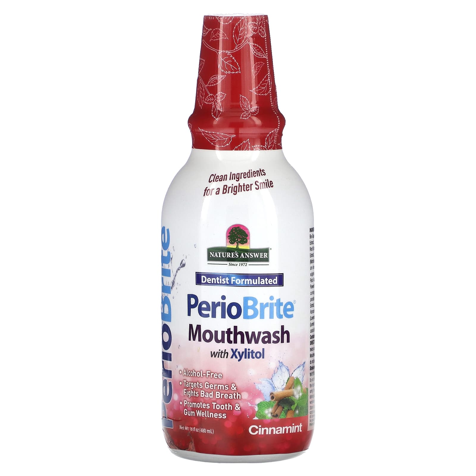 Ополаскиватель для полости рта Nature's Answer PerioBrite with Xylitol, оттенок Cinnamint, 480 мл