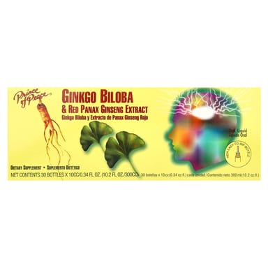 Гинкго билоба Prince of Peace & Red Panax Ginseng Extract, 10 мл, 30 бутылочек