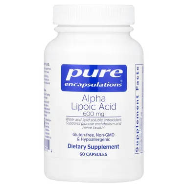 Фото товара: Альфа-липоевая кислота Pure Encapsulations, 600 мг, 60 капсул