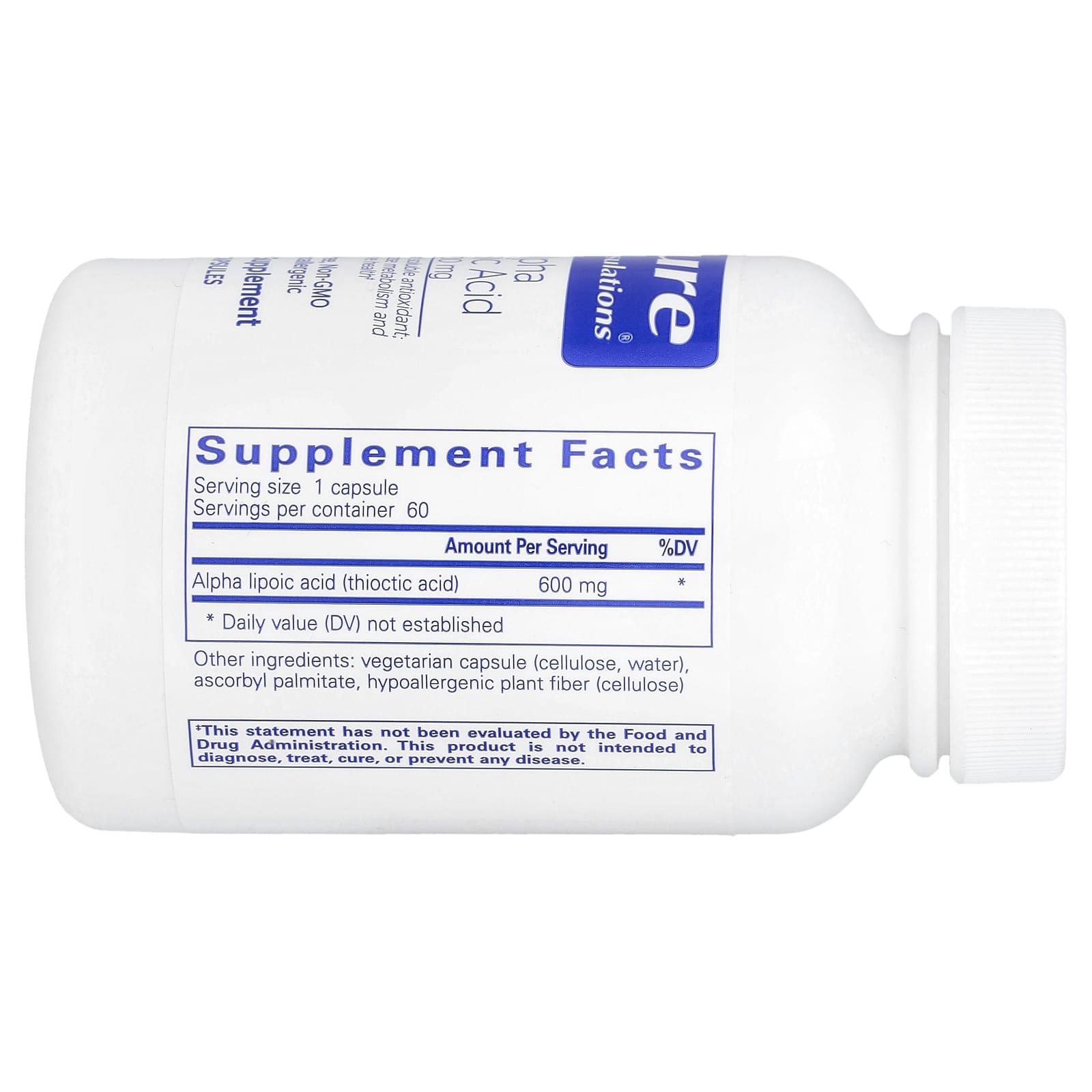 Альфа-липоевая кислота Pure Encapsulations, 600 мг, 60 капсул — фото 2