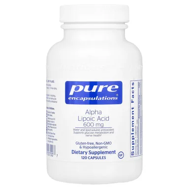 Фото товара: Альфа-липоевая кислота Pure Encapsulations, 600 мг, 120 капсул