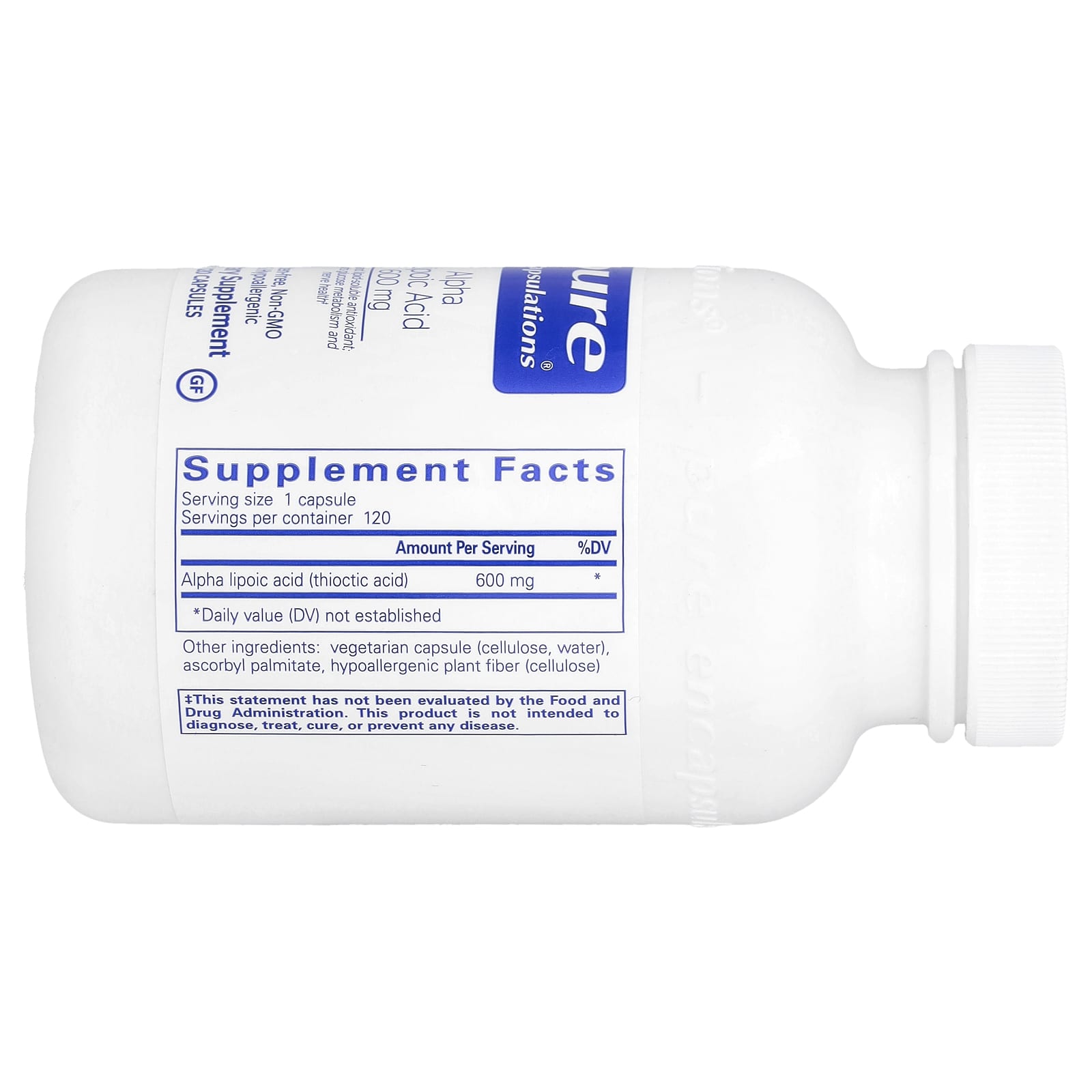 Альфа-липоевая кислота Pure Encapsulations, 600 мг, 120 капсул — фото 2