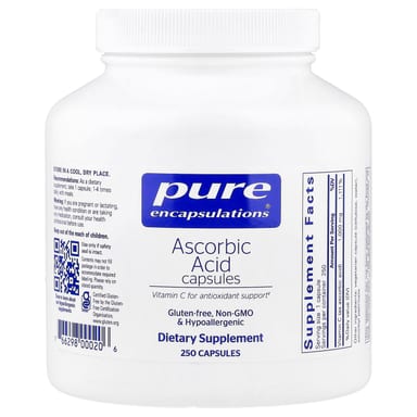 Аскорбиновая кислота Pure Encapsulations, 250 капсул по 1000 мг