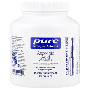Фото товара: Аскорбиновая кислота Pure Encapsulations, 250 капсул по 1000 мг