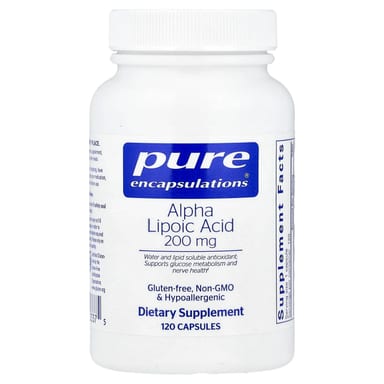 Альфа-липоевая кислота Pure Encapsulations, 200 мг, 120 капсул