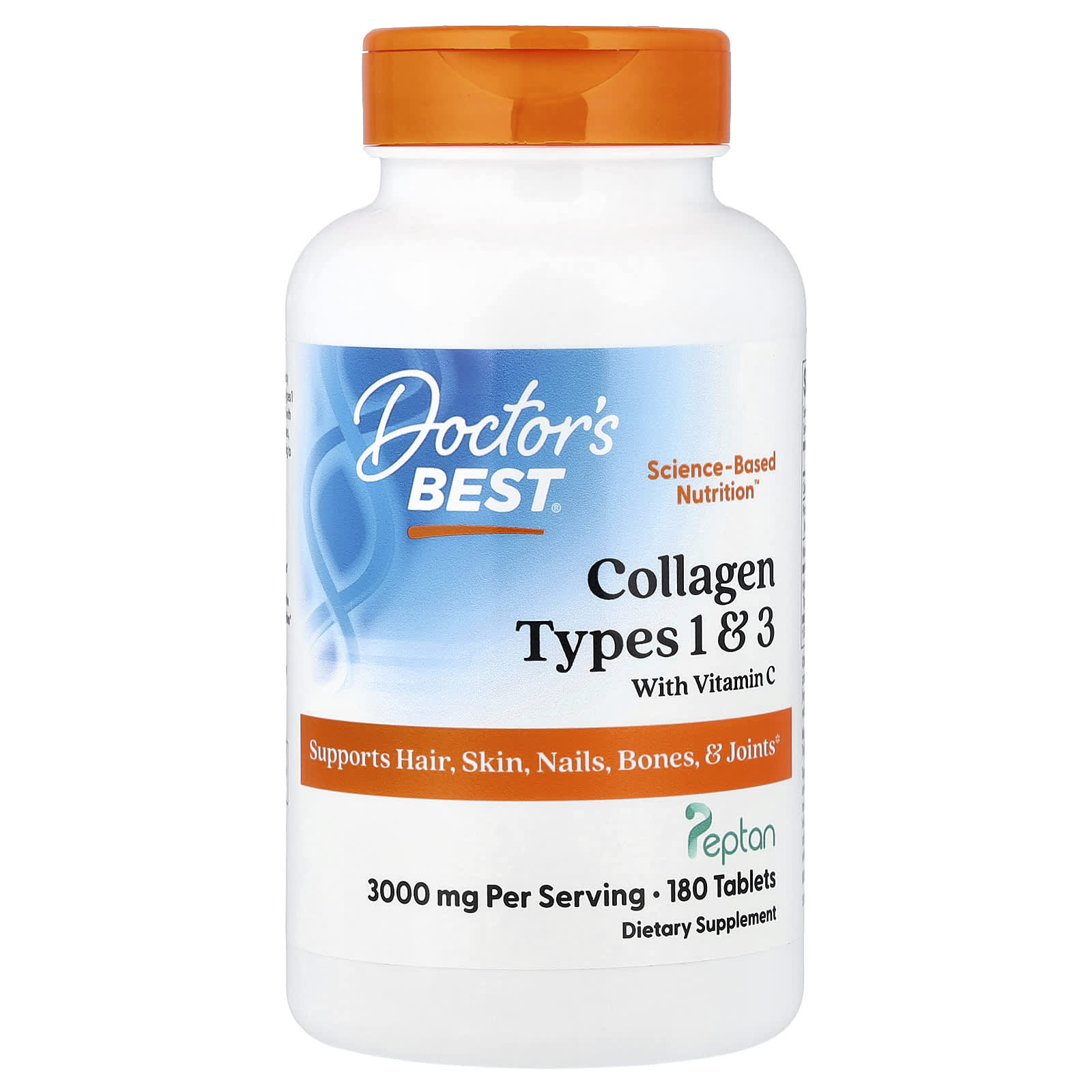 Витамин C Doctor's Best Collagen Types 1 & 3, 180 таблеток