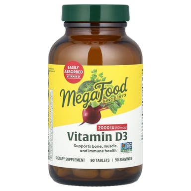 Витамин D3 MegaFood, 50 мкг (2000 МЕ), 90 таблеток