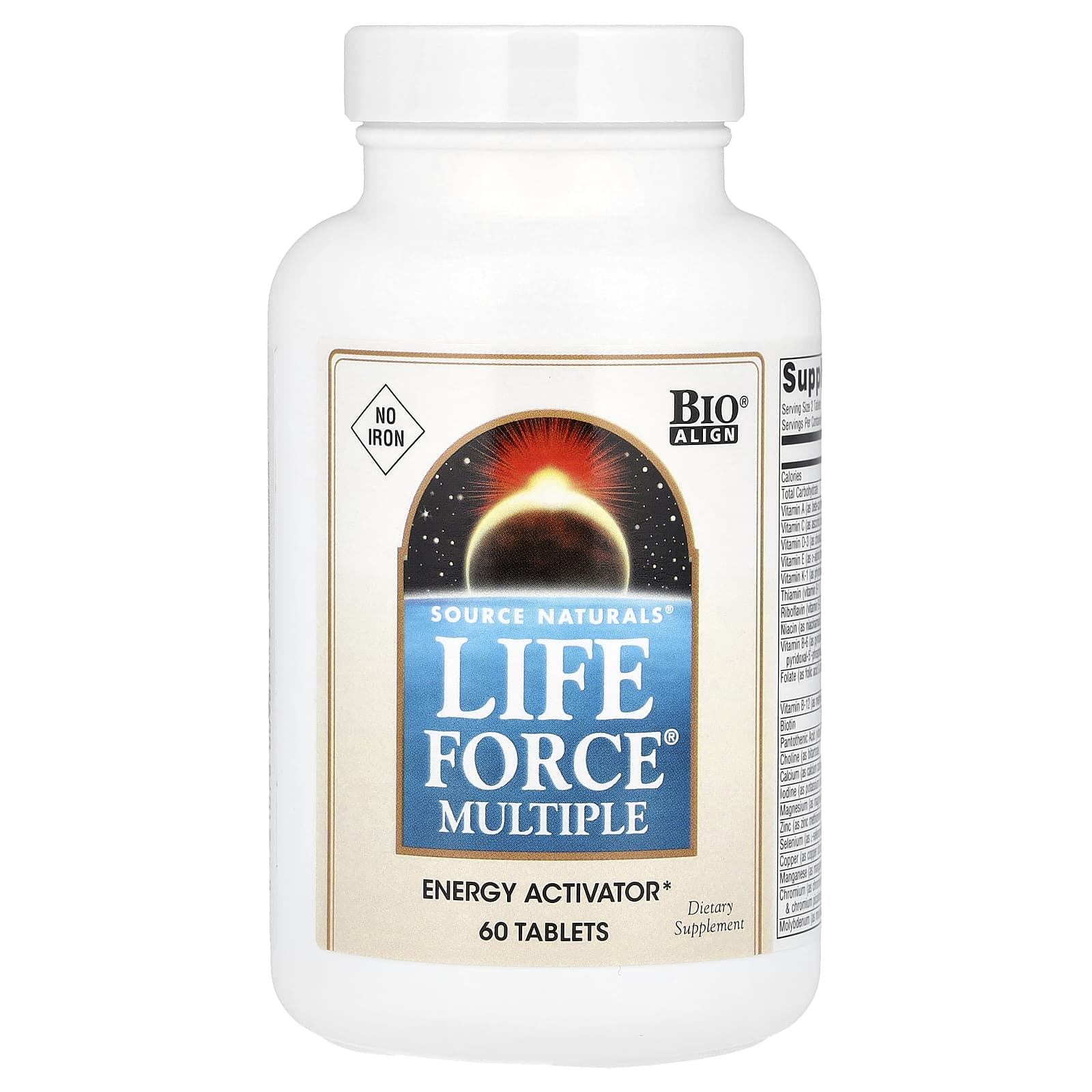 Железо Source Naturals Life Force® Multiple No, 60 таблеток