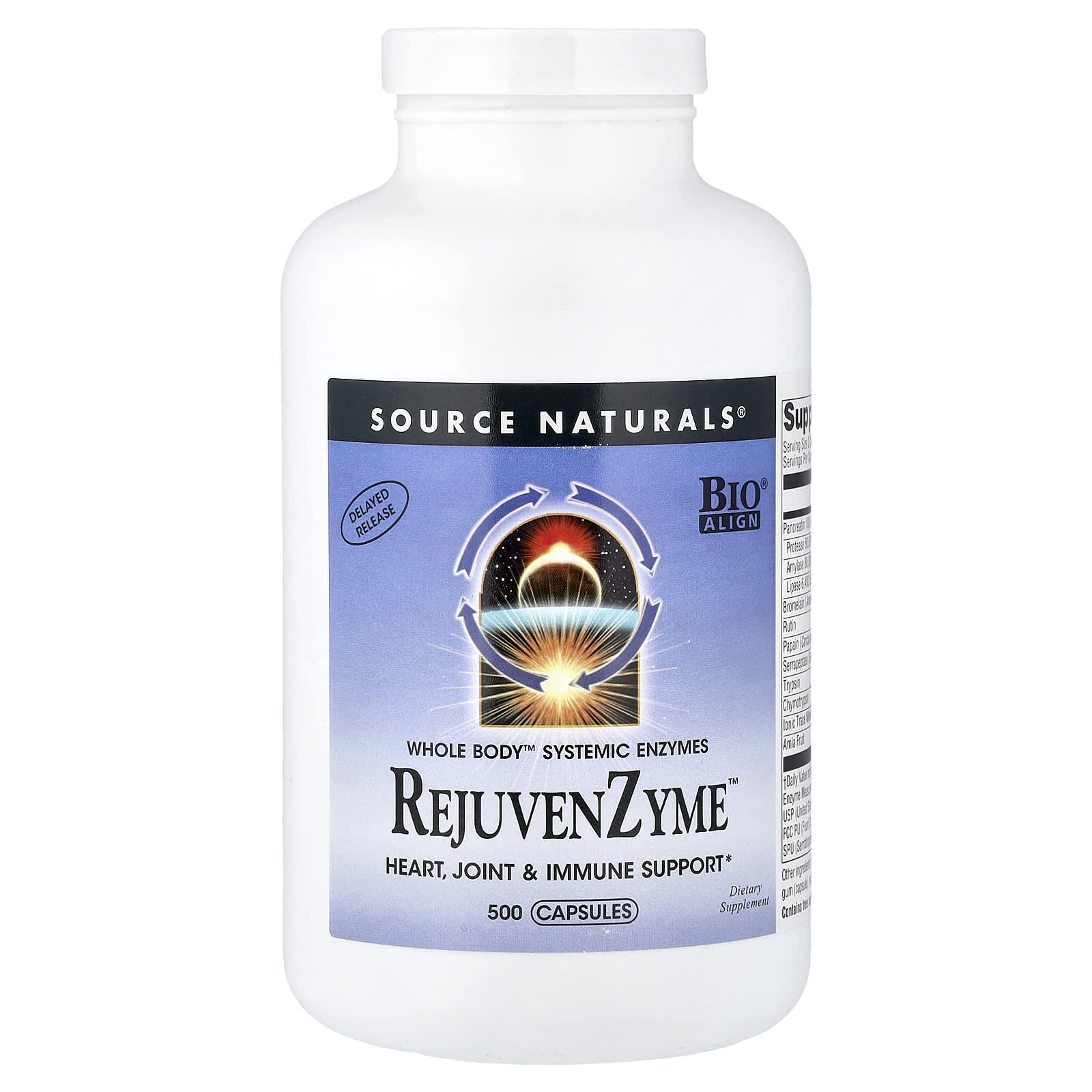 Ферментный комплекс RejuvenZyme Source Naturals™, 500 капсул