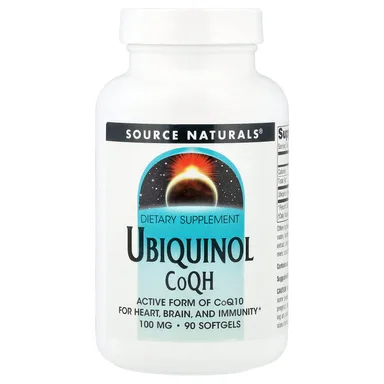 Фото товара: Убихинол Source Naturals CoQH, 100 мг, 90 мягких капсул