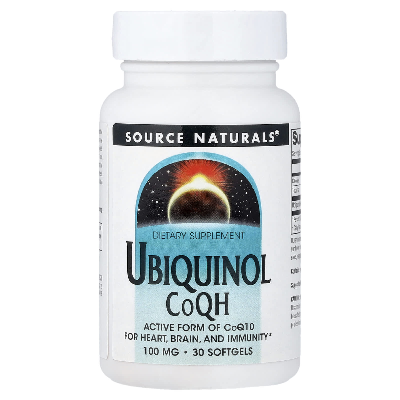 Убихинол Source Naturals, оттенок CoQH, 100 мг, 30 мягких капсул