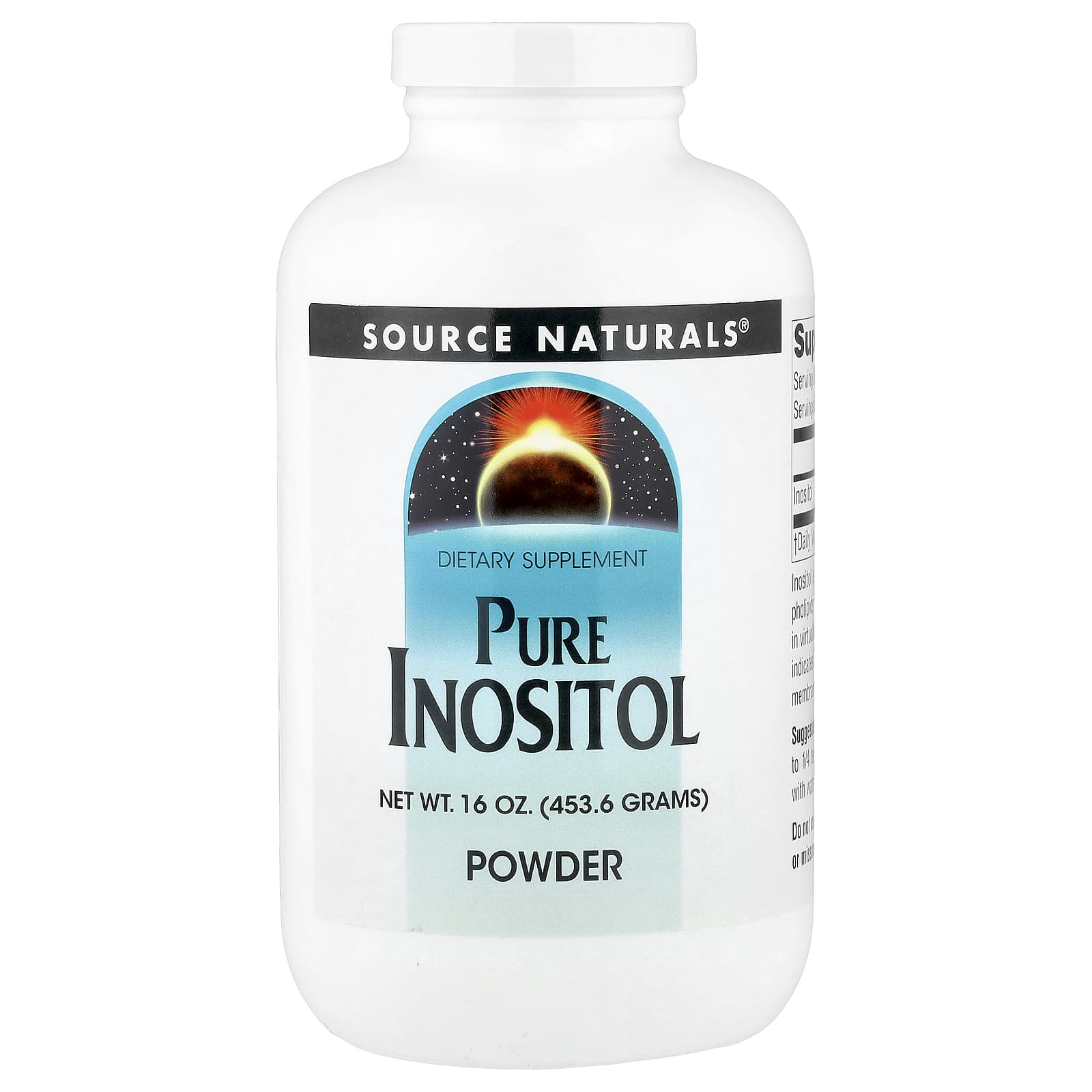 Инозитол Source Naturals Pure Powder, 453.6 г, порошок