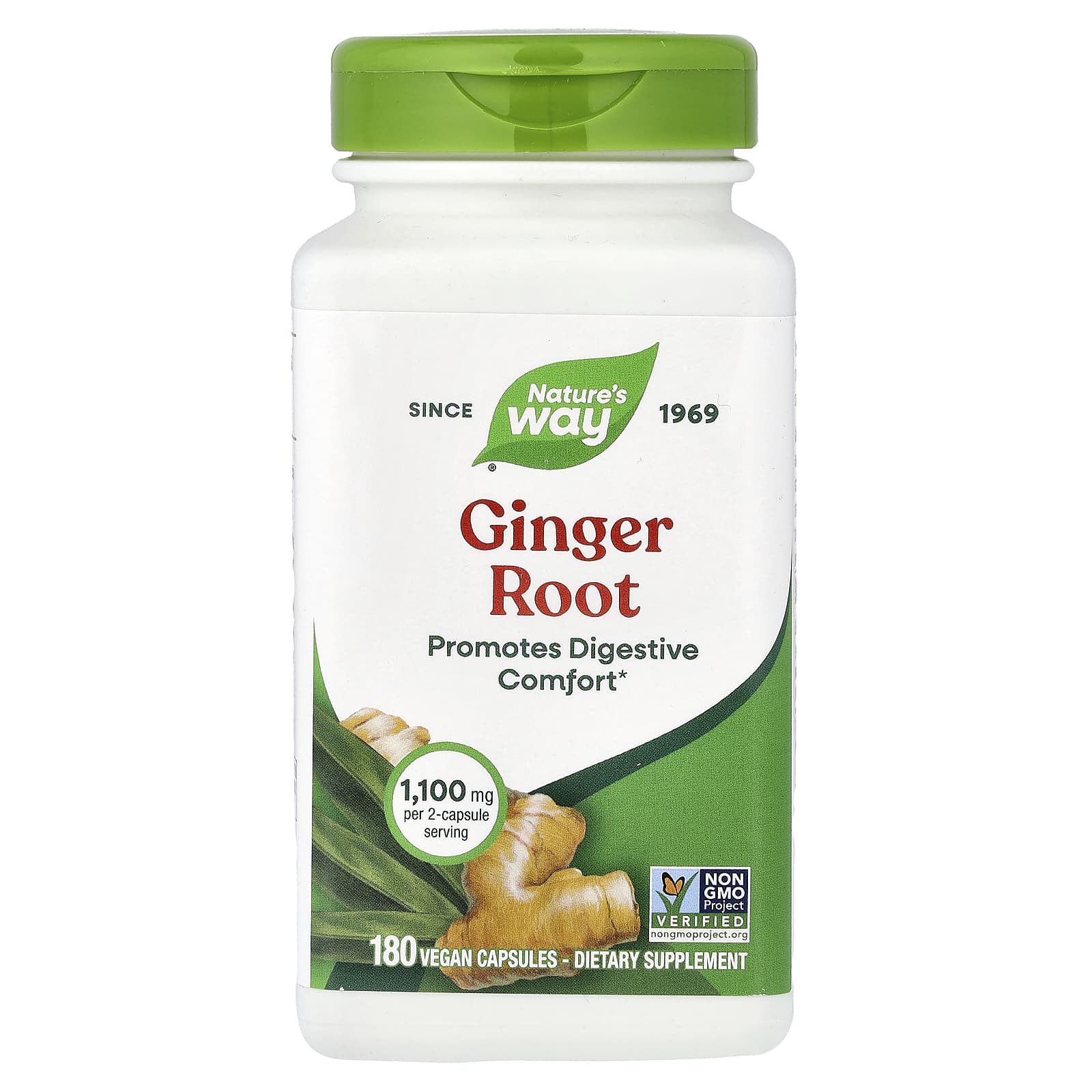 Имбирь Nature's Way Root, 550 мг, 180 растительных капсул