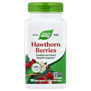 Ягоды боярышника Nature's Way Berries, 360 мг, 180 растительных капсул