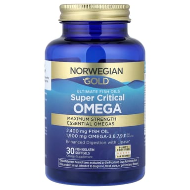 Омега-3 Norwegian Gold Renew Life® Super Critical Omega™ Maximum Strength 30, мягкие капсулы
