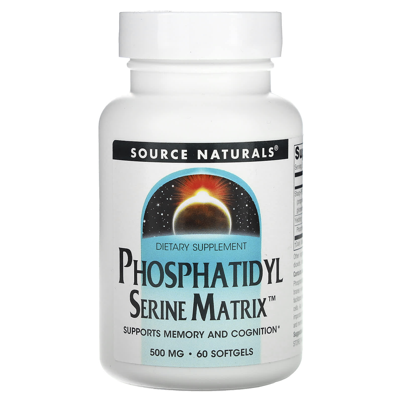Фосфатидилсерин Source Naturals Matrix, 500 мг, 60 мягких капсул