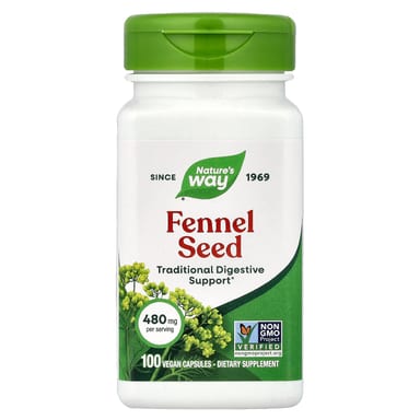 Семена фенхеля Nature's Way, 480 мг, 100 растительных капсул