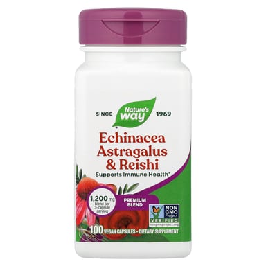 Эхинацея Nature's Way Astragalus & Reishi, 100 растительных капсул