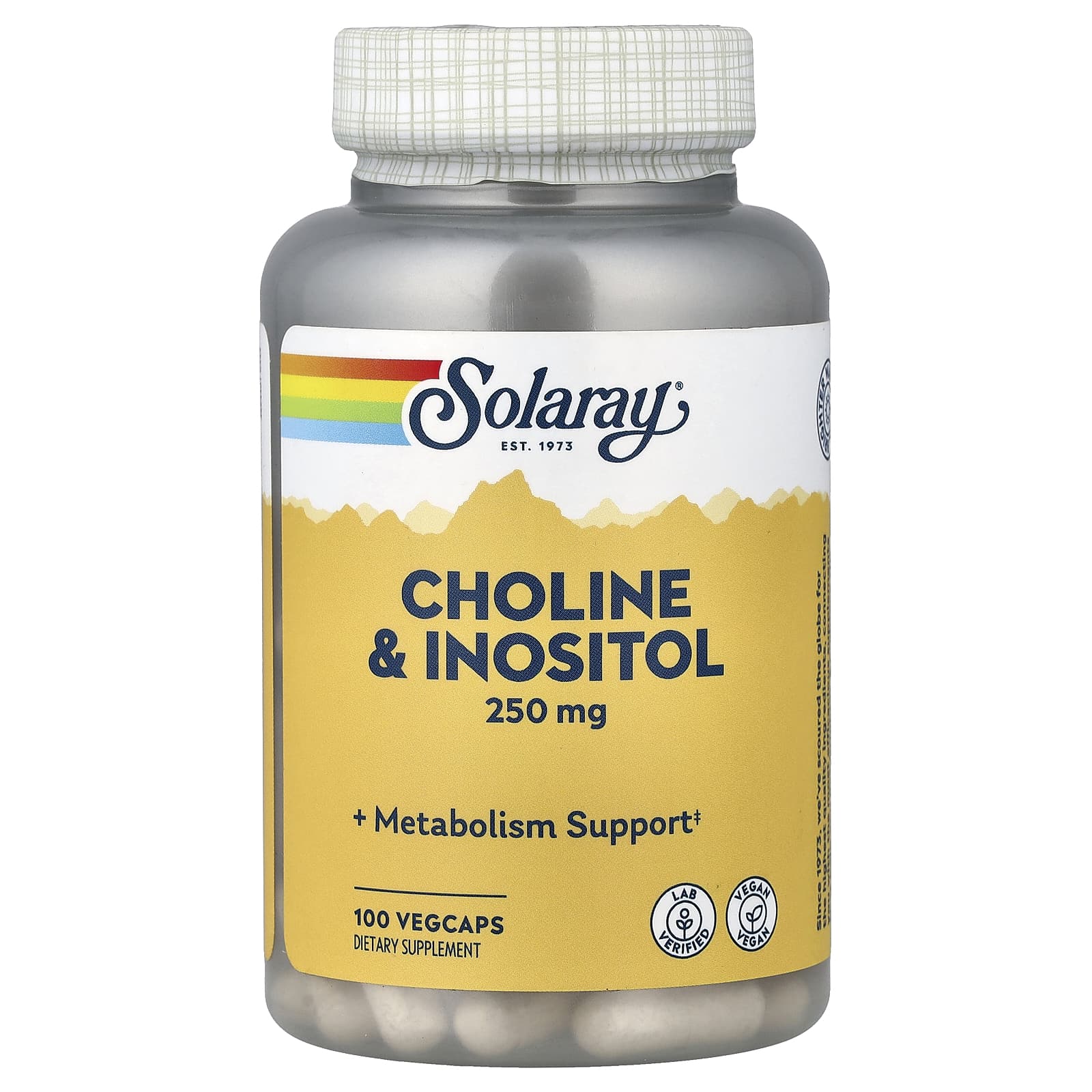 Инозитол Solaray Choline &, 100 растительных капсул