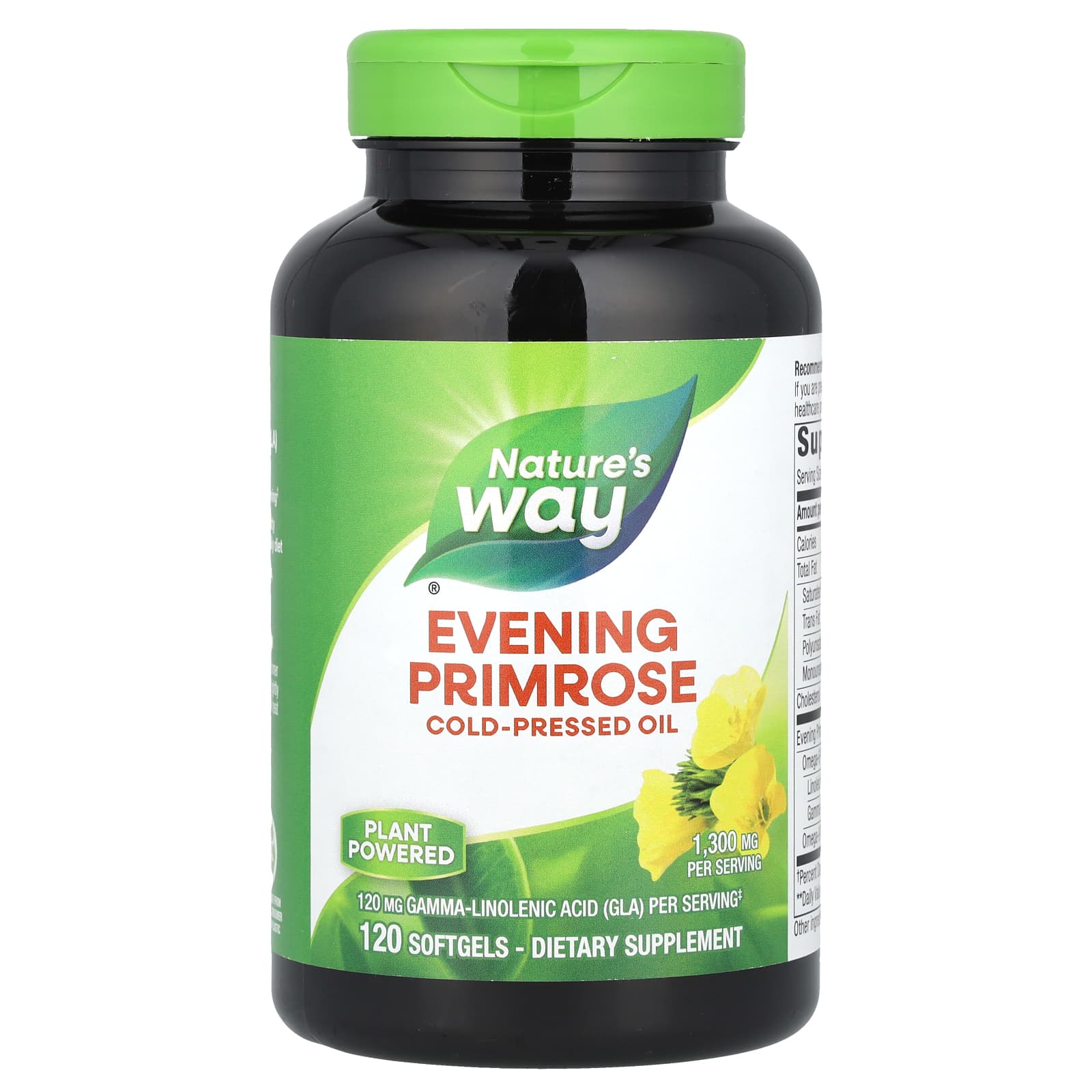 Масло Nature's Way Evening Primrose Cold-Pressed, 1300 мг, 120 мягких капсул