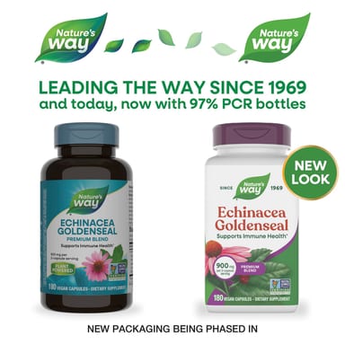 Эхинацея Nature's Way Goldenseal Premium Blend, 450 мг, 180 растительных капсул