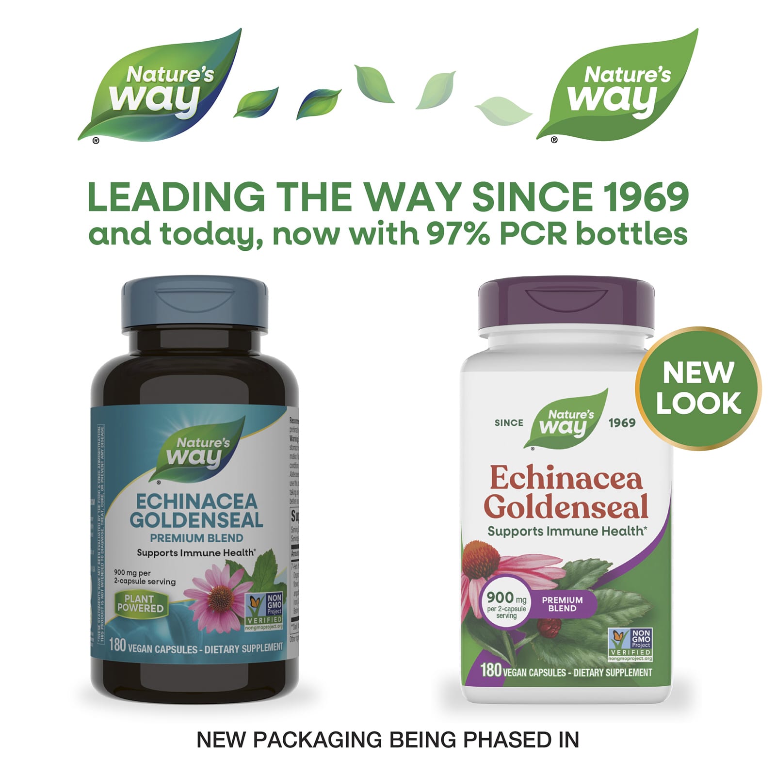 Эхинацея Nature's Way Goldenseal Premium Blend, 450 мг, 180 растительных капсул