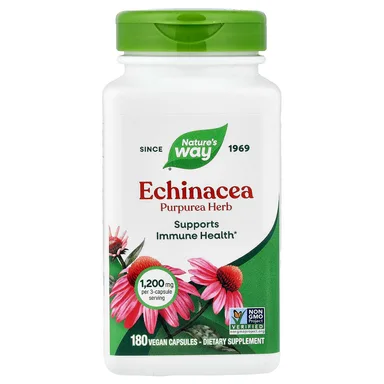 Фото товара: Эхинацея Nature's Way Purpurea Herb, 400 мг, 180 растительных капсул