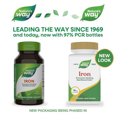 Железо Nature's Way, 18 мг, 100 капсул