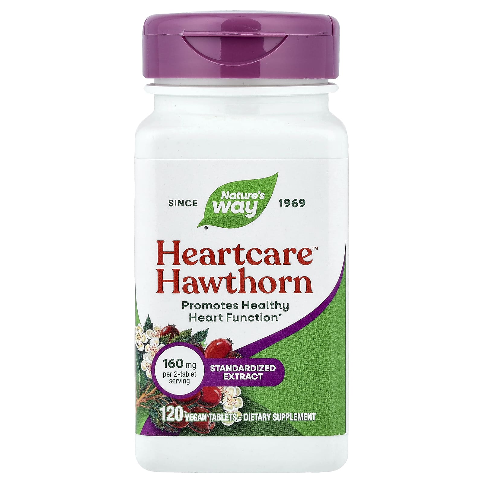 Ягоды боярышника Nature's Way HeartCare™, 80 мг, таблетки