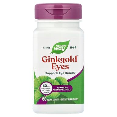 Комплекс для зрения Nature's Way Ginkgold® Eyes 60 Vegan Tablets, таблетки
