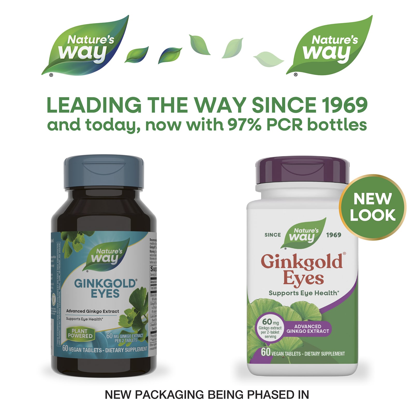 Комплекс для зрения Nature's Way Ginkgold® Eyes 60 Vegan Tablets, таблетки