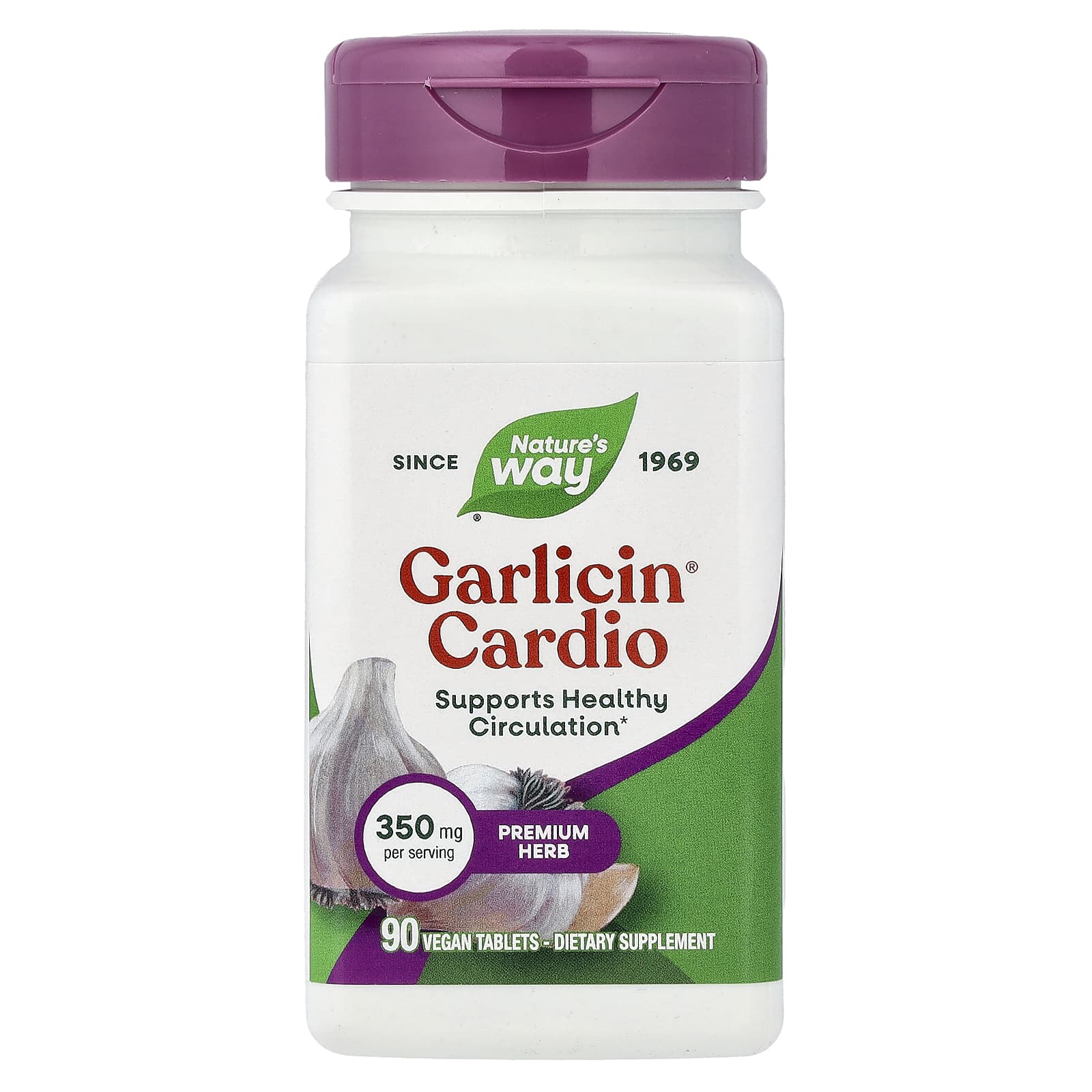 Чесночный комплекс Garlicin Cardio Nature's Way® 90 Vegan Tablets, 350 мг, таблетки — фото 2