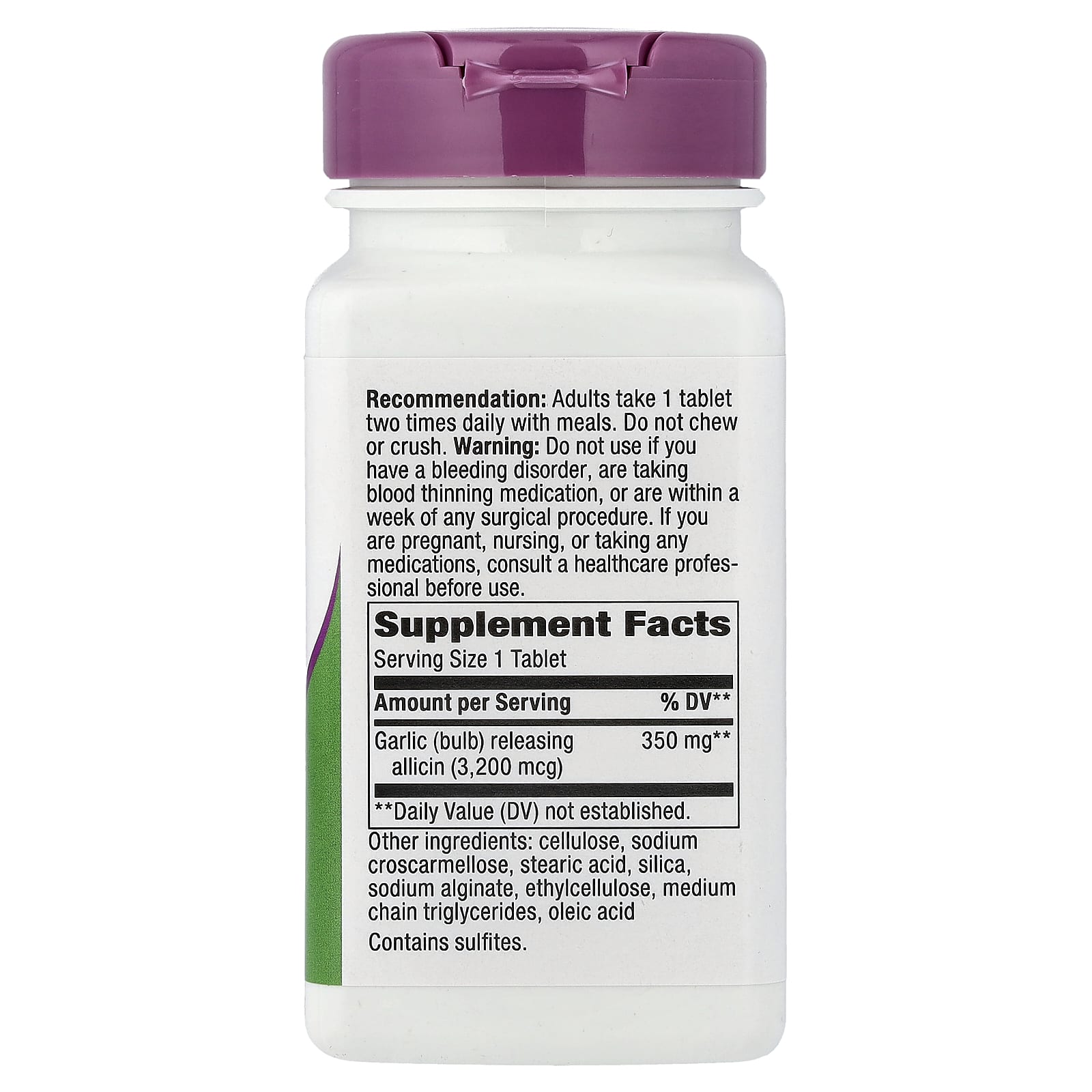 Чесночный комплекс Garlicin Cardio Nature's Way® 90 Vegan Tablets, 350 мг, таблетки — фото 3