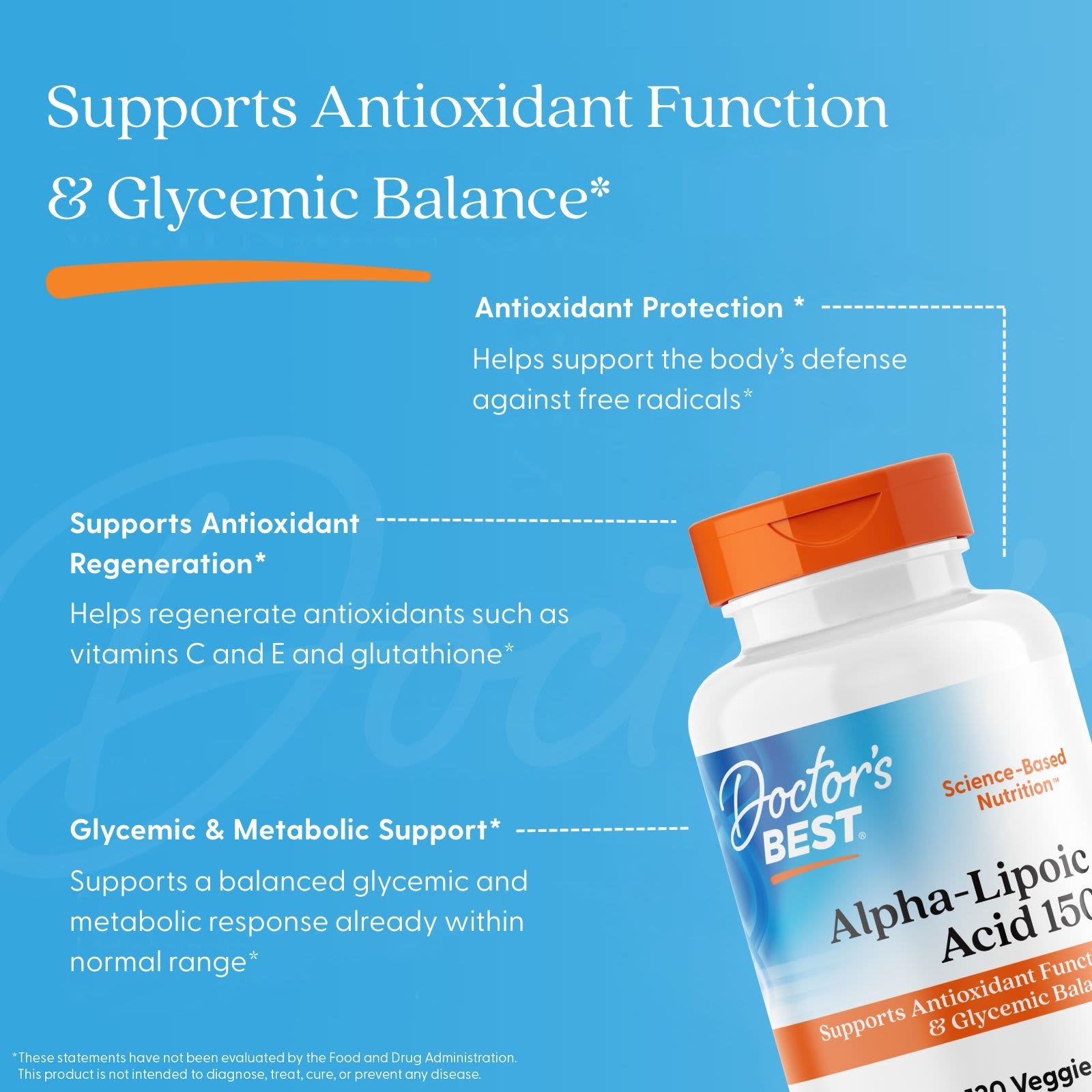 Альфа-липоевая кислота Doctor's Best Alpha-Lipoic Acid 150, 150 мг, 120 растительных капсул — фото 5