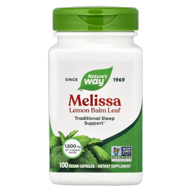 Мелисса Nature's Way, вкус Melissa Lemon Balm Leaf, 500 мг, 100 растительных капсул