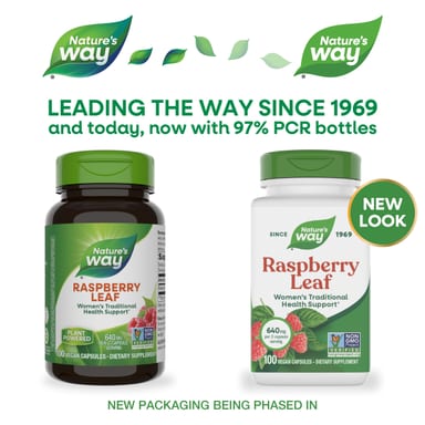 Листья малины Nature's Way, вкус Raspberry Leaf, 320 мг, 100 растительных капсул