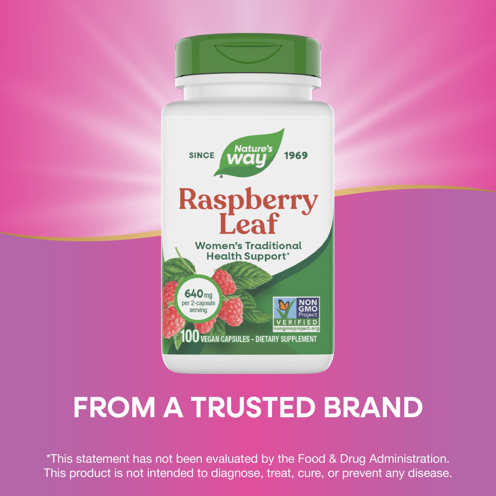 Листья малины Nature's Way, вкус Raspberry Leaf, 320 мг, 100 растительных капсул — фото 6