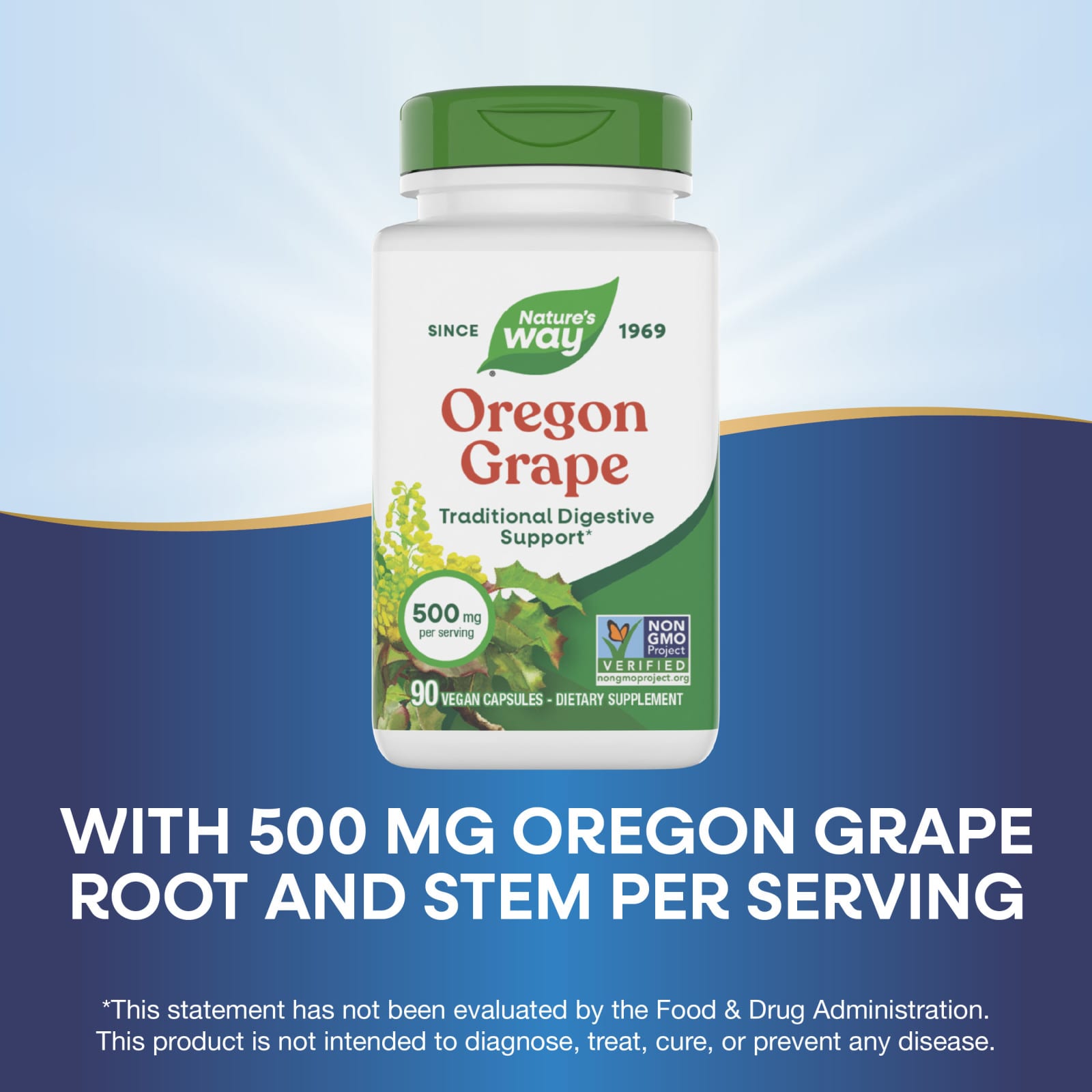 Орегонский виноград Nature's Way, вкус Oregon Grape, 500 мг, 90 растительных капсул — фото 5