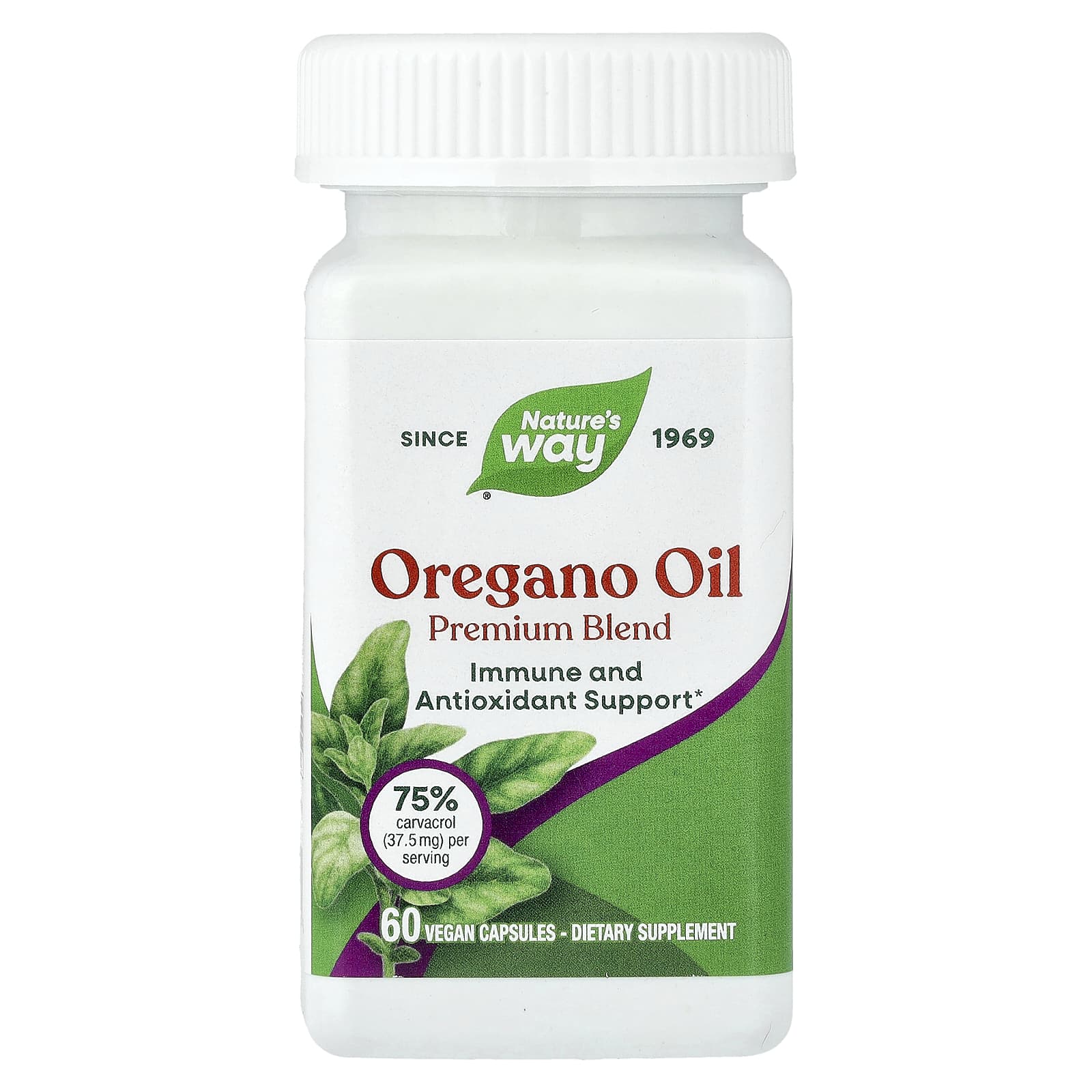Орегано Nature's Way Oil Premium Blend, 50 мг, 60 растительных капсул — фото 2