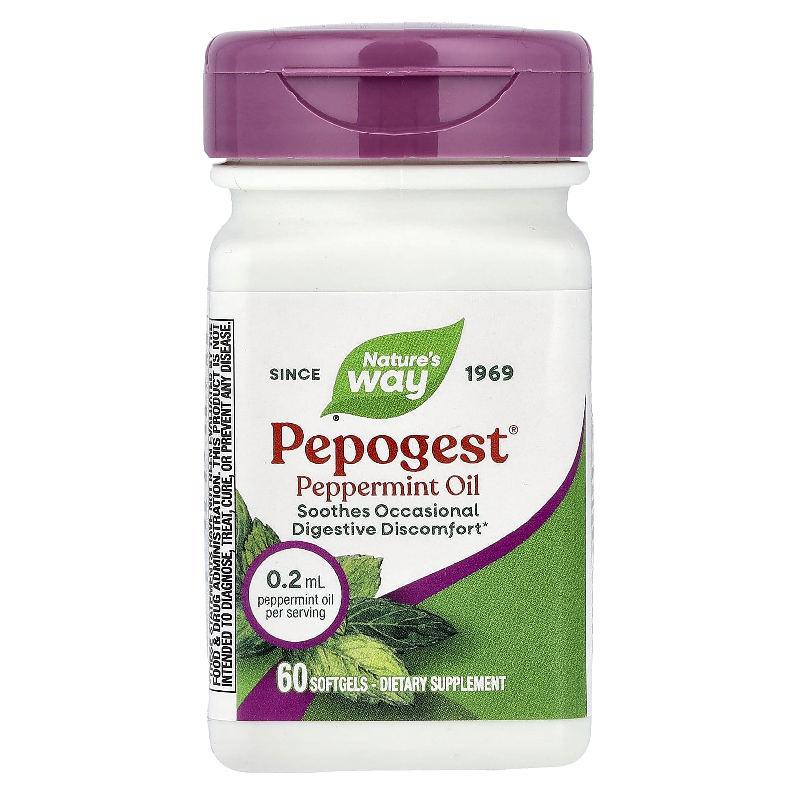 Масло мяты перечной Nature's Way Pepogest® 0.2 ml, 60 мягких капсул — фото 2