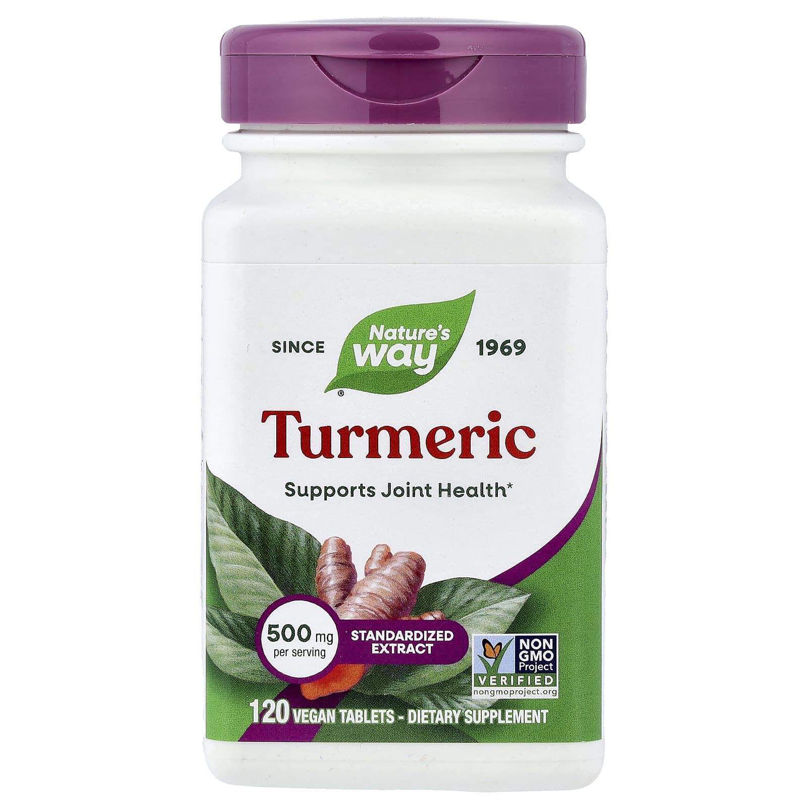 Куркума Nature's Way Standardized Extract 120 Vegan Tablets, 500 мг, таблетки
