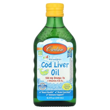 Масло печени трески Carlson Norwegian Natural Lemon, 250 мл