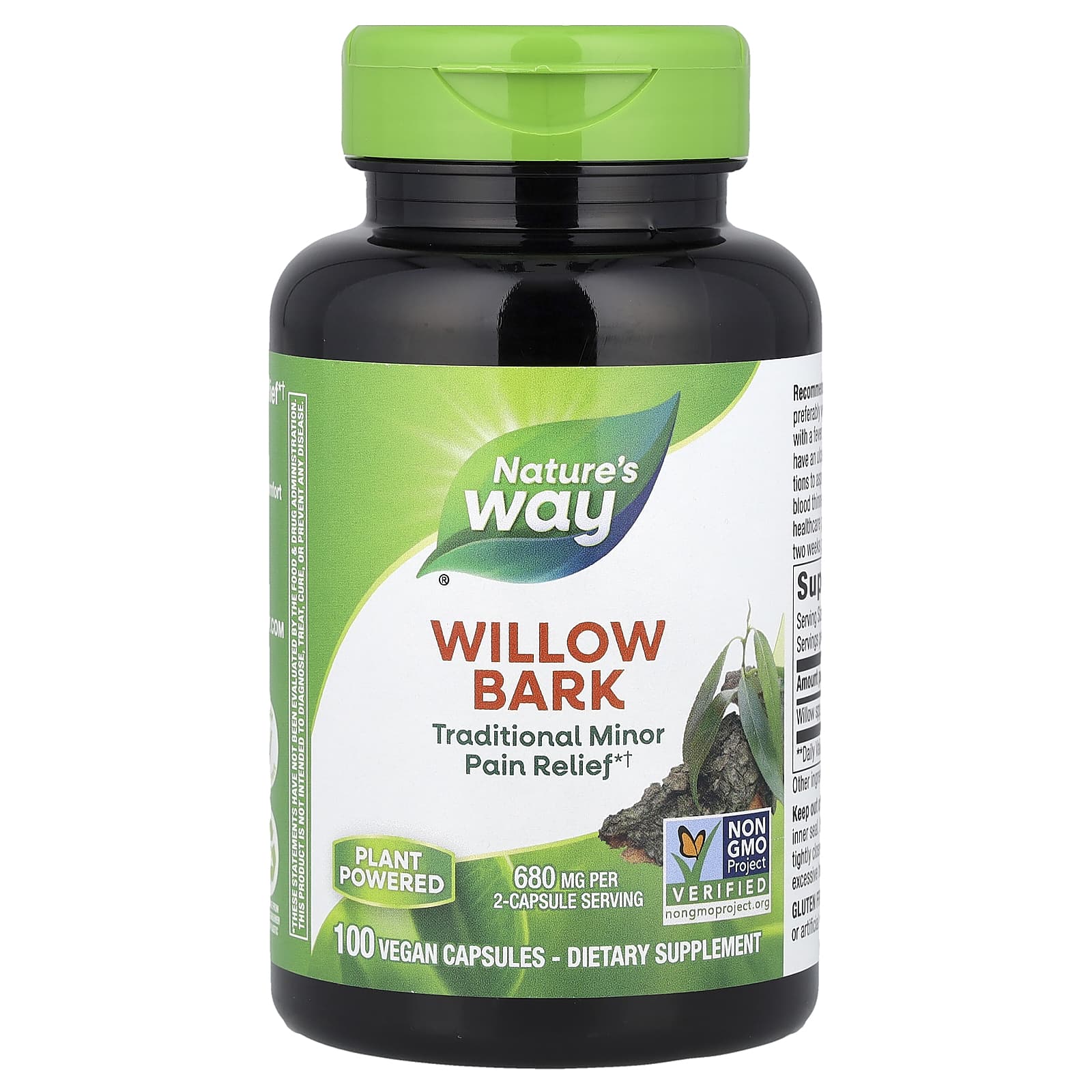 Кора ивы Nature's Way, 340 мг, 100 растительных капсул